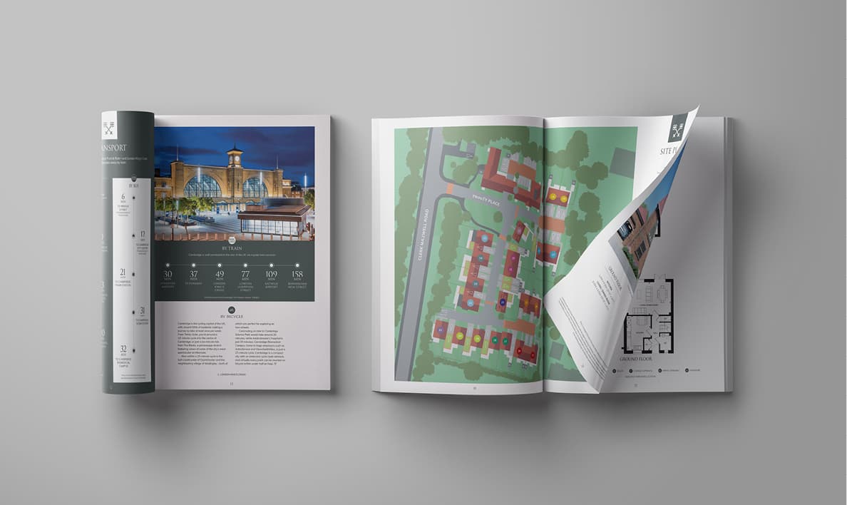 Double page spread brochure